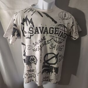 Savage Graphic Urban Street Wear Tee No Regret. The World Is Mind